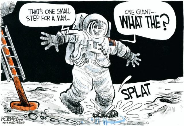 Jeff Koterba's cartoon of water on the moon